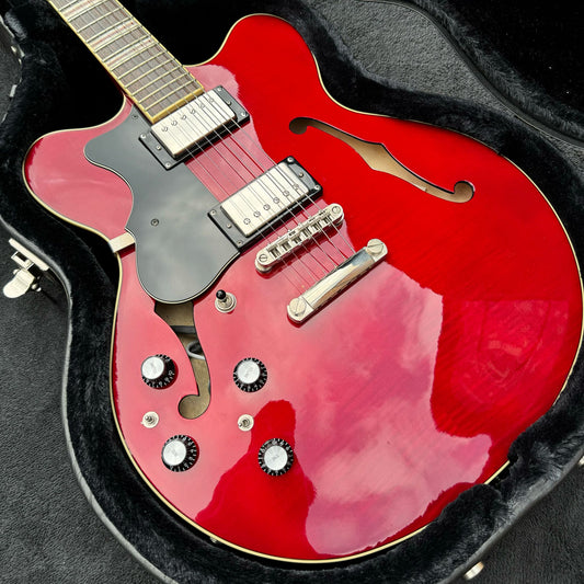 Hofner Contemporary Series Verythin with Jatoba Fretboard - Transparent Red LEFTHANDED
