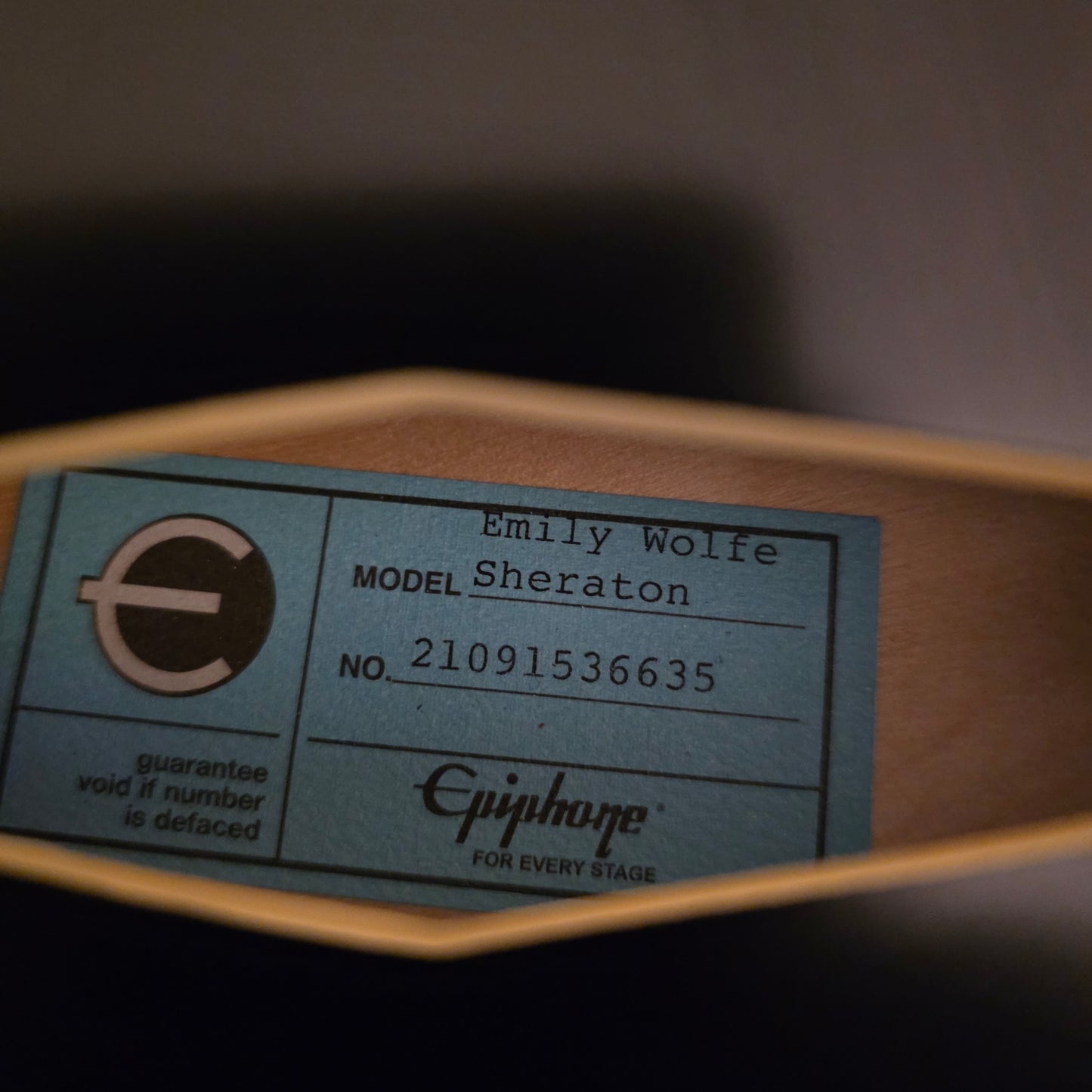 Epiphone Sheraton, Emily Wolf Signature in Stealth Black