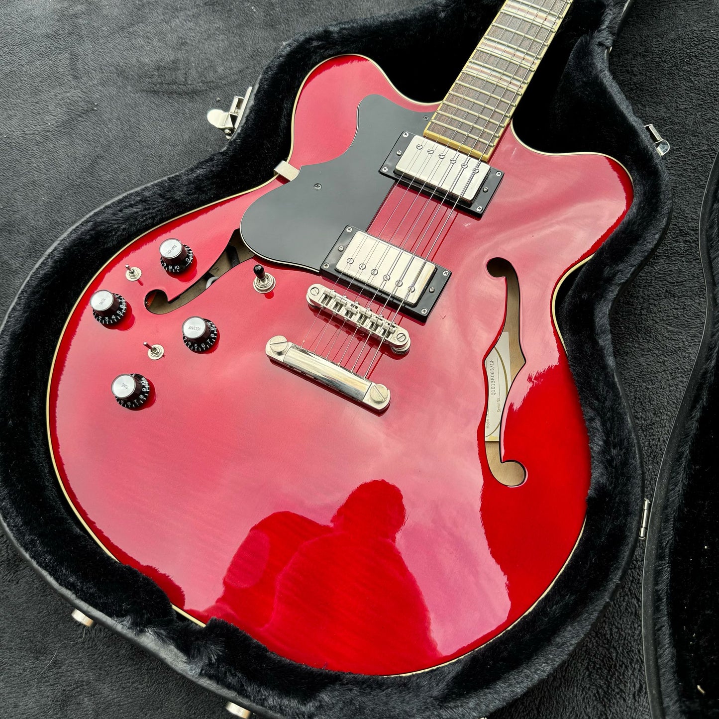 Hofner Contemporary Series Verythin with Jatoba Fretboard - Transparent Red LEFTHANDED
